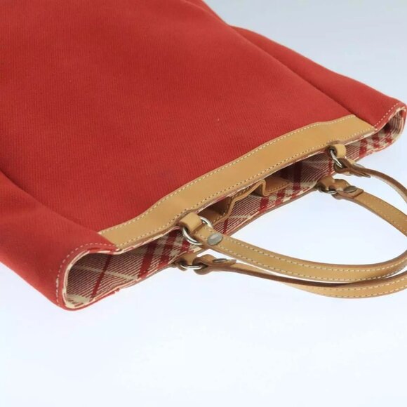 BURBERRY Blue Label Tote Bag Canvas Red Auth - Picture 6 of 16